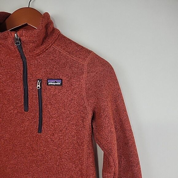 Patagonia Better Sweater Kids Youth Medium 10 Red Quarter Zip 1/4 Pullover - Picture 4 of 10